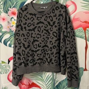 Leopard Print Grey Bat Sweater